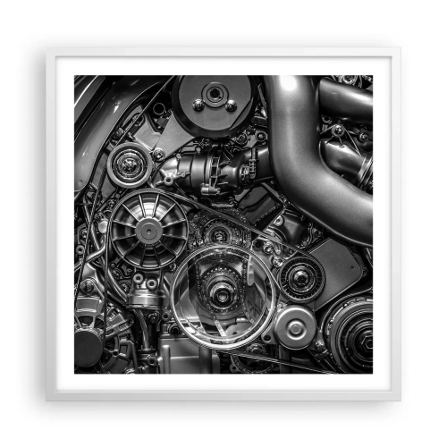 Poster în ramă albă - Poezia mecanicii - 60x60 cm