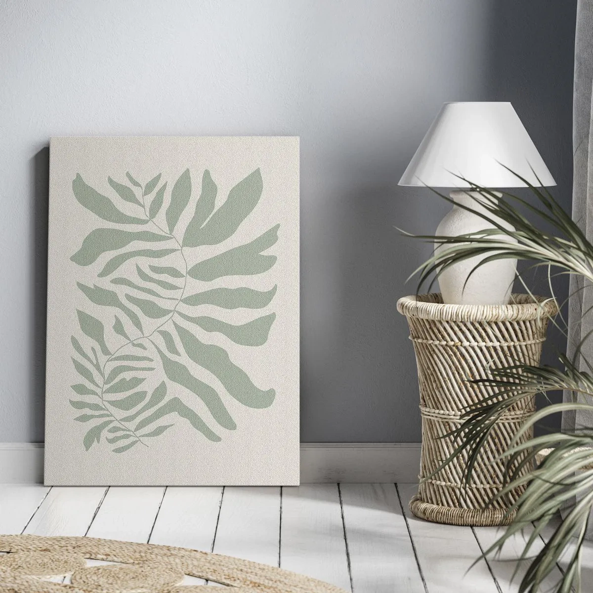 Tablou pe pânză - Ramura de smarald - 45x80 cm