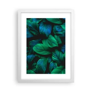 Poster în ramă albă - Traficul verde - 30x40 cm