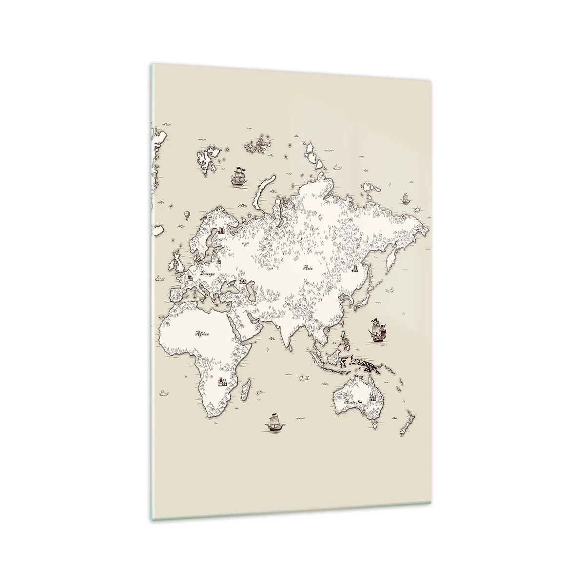 Tablou pe sticlă - O călătorie în jurul lumii - 70x100 cm