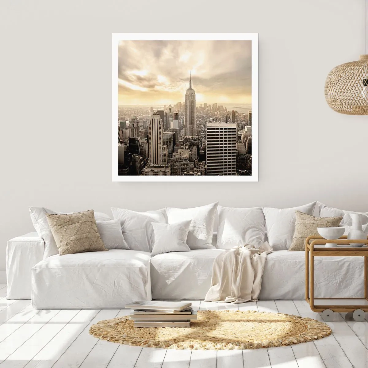 Poster - New York țesut din gri - 50x50 cm
