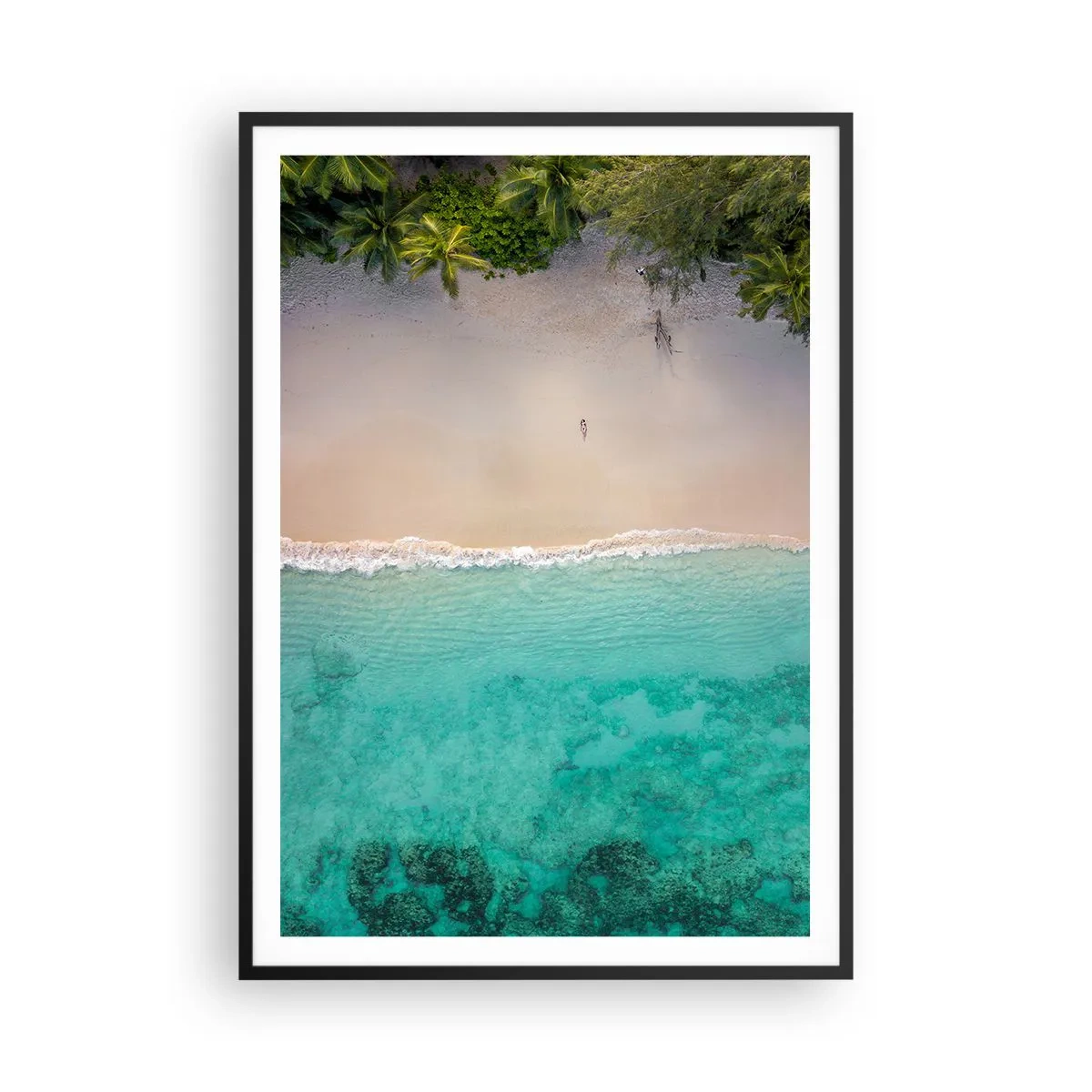 Poster în ramă neagră - Plaja din paradis - 70x100 cm