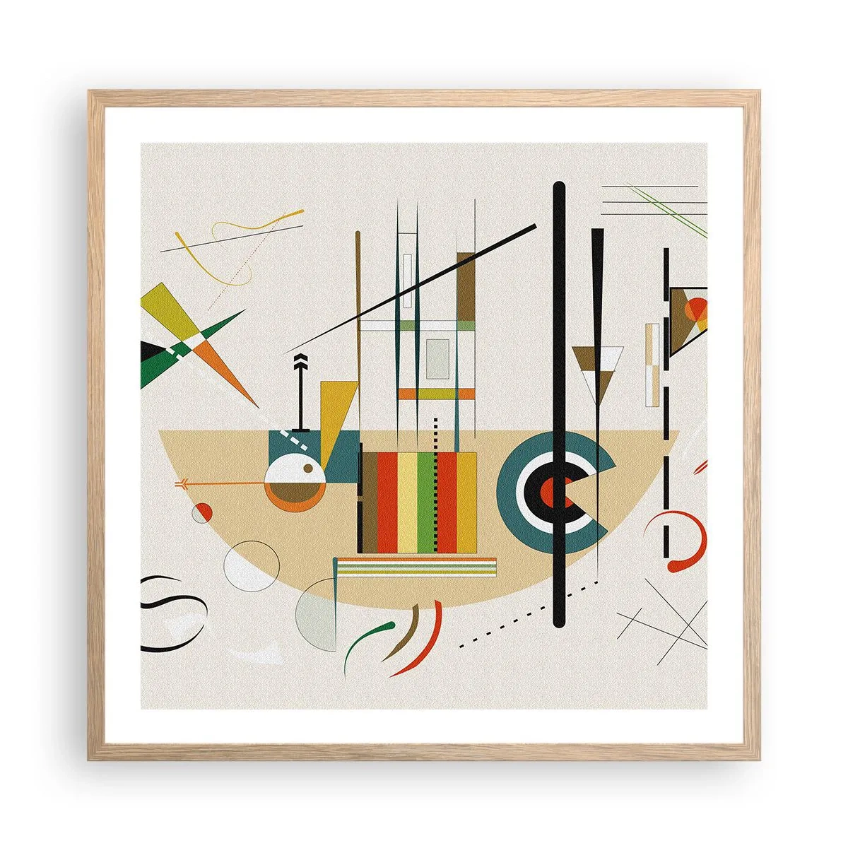 Poster în ramă de stejar deschis - Și lumea râde - 60x60 cm