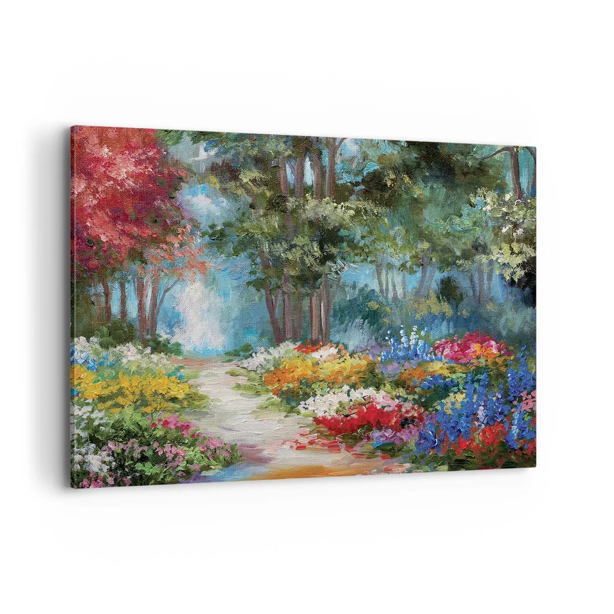 Tablou pe pânză - Grădină de pădure, pădure de flori - 100x70 cm
