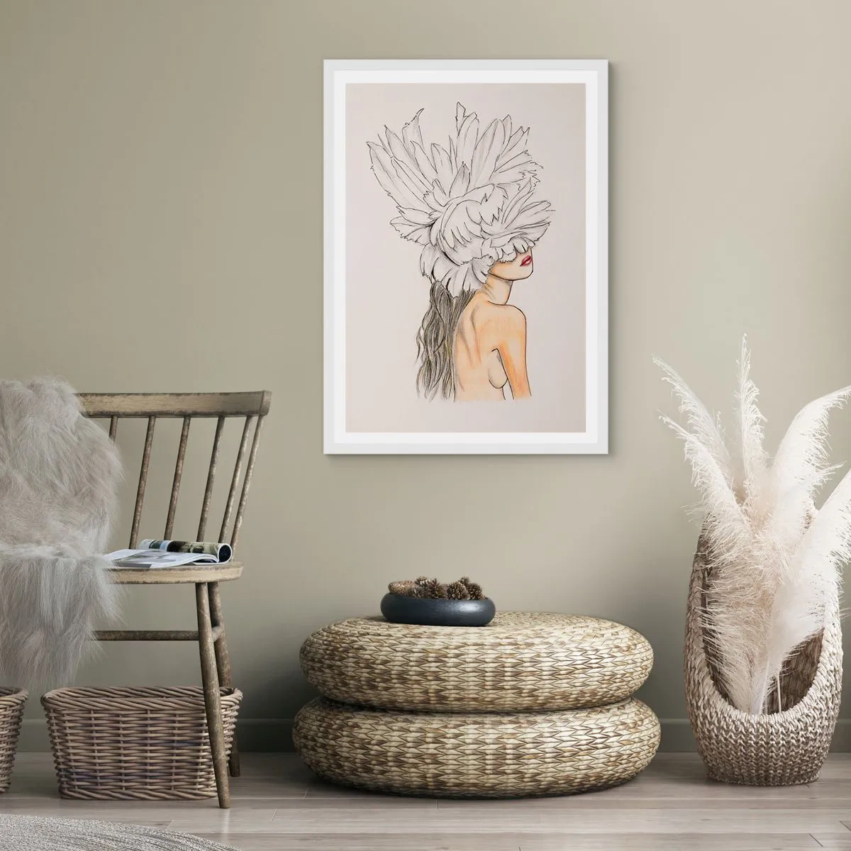 Poster în ramă albă - Frumusețe încoronată - 40x50 cm