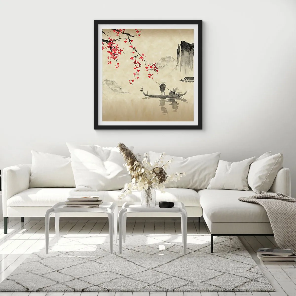 Poster în ramă neagră - În țara florilor de cireș - 30x30 cm