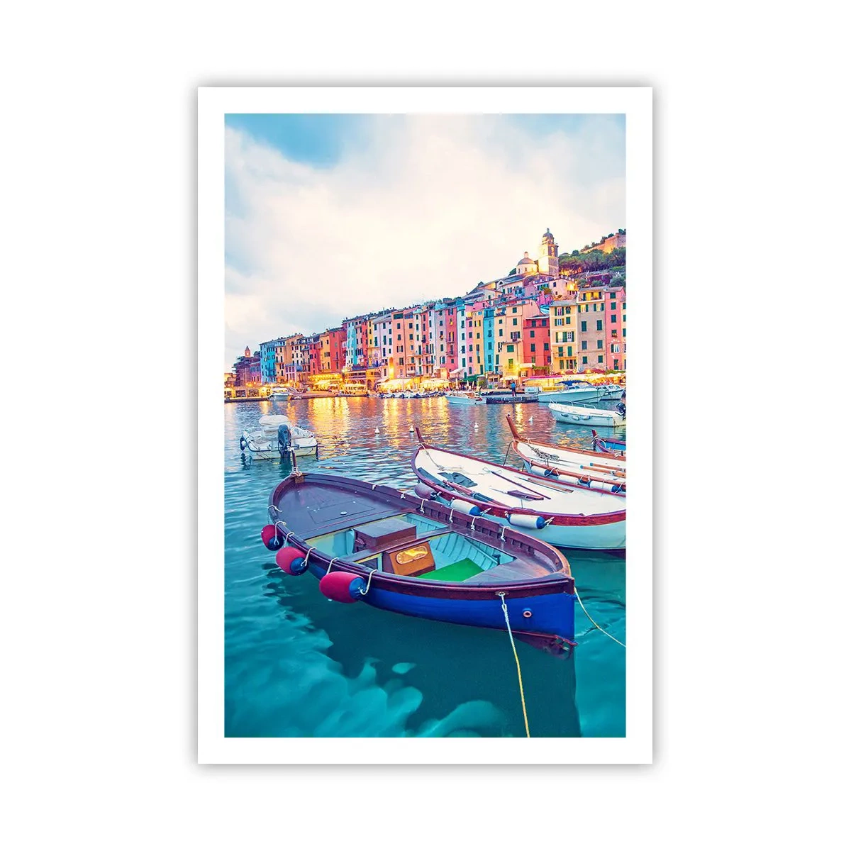 Poster - O seară plină de culoare în port - 61x91 cm