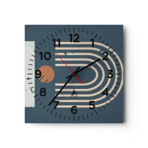 Ceas de perete - Ceas pe sticlă - Geometrie în funcție de rodie - 30x30 cm