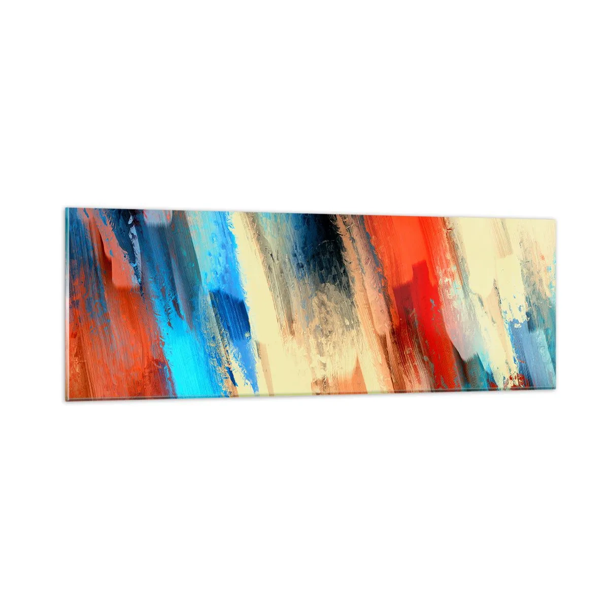 Tablou pe sticlă - O cascadă de culori - 90x30 cm