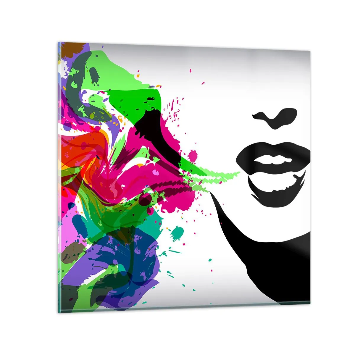 Tablou pe sticlă - O poveste în culorile curcubeului - 40x40 cm