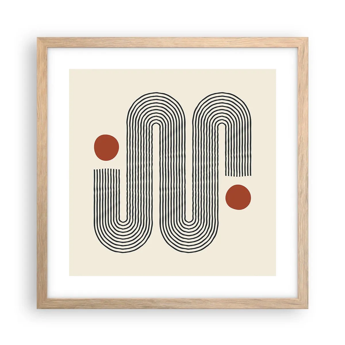 Poster în ramă de stejar deschis - De la început până la sfârșit - 40x40 cm