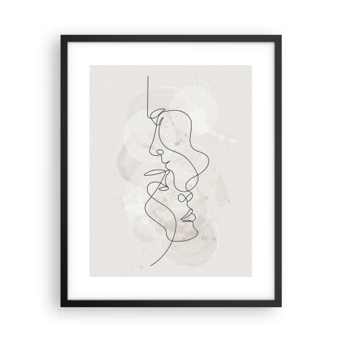 Poster în ramă neagră - Încurcați într-o îmbrățișare - 40x50 cm