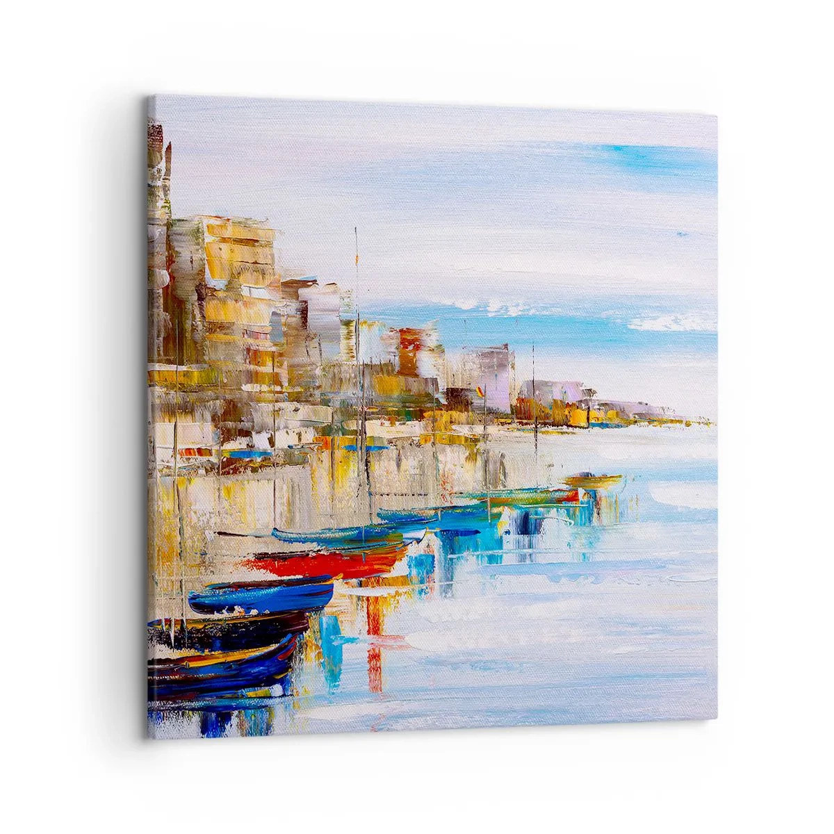 Tablou pe pânză - Port urban multicolor - 50x50 cm