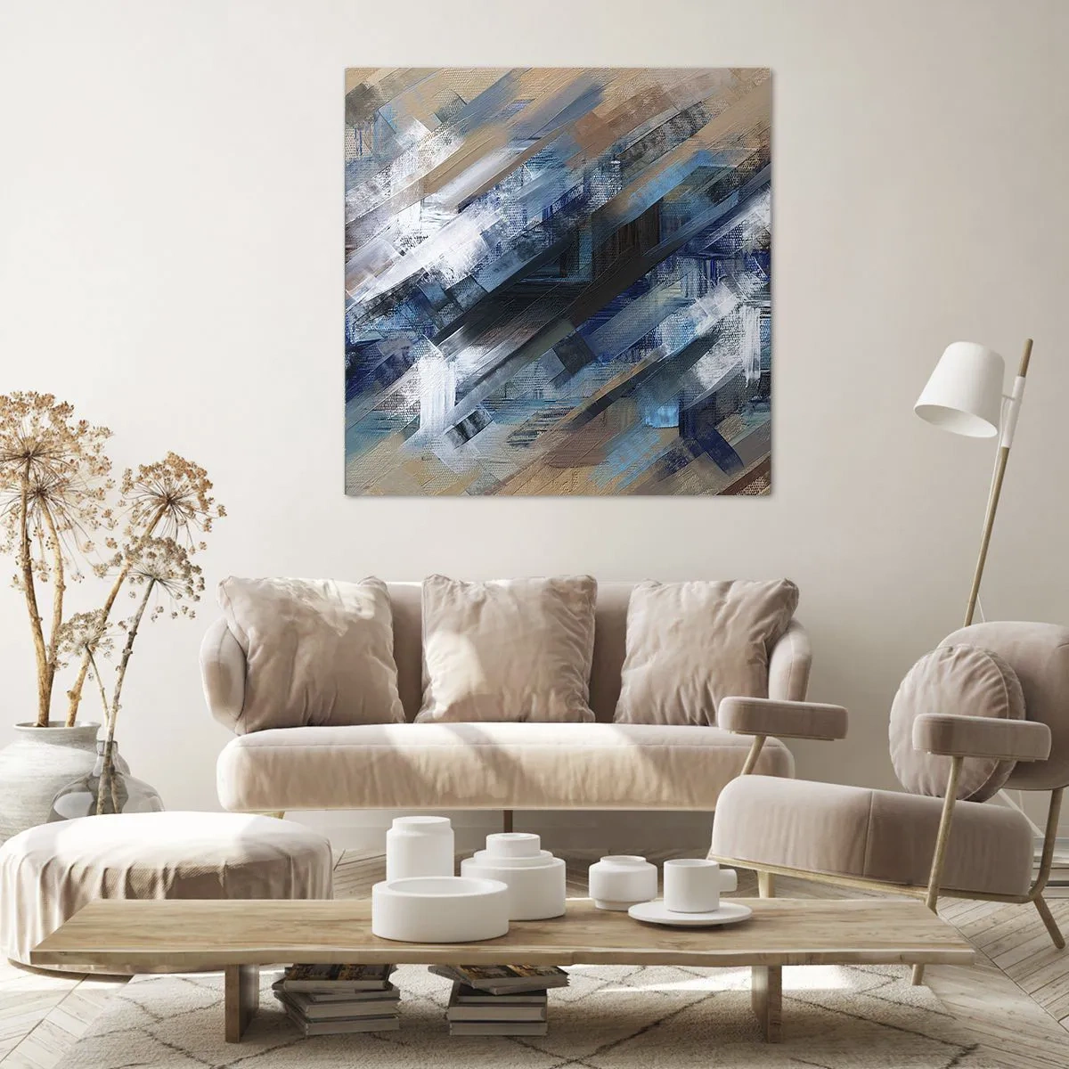 Tablou pe pânză - Pe o pantă albastră - 70x70 cm