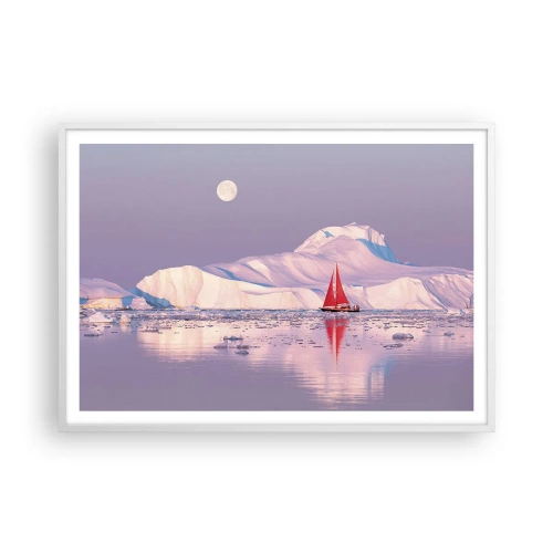 Poster în ramă albă - Căldura pânzei, frigul gheții - 100x70 cm