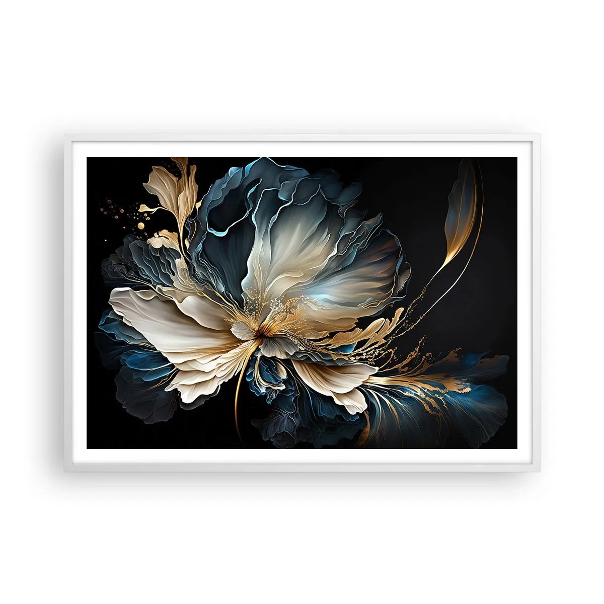 Poster în ramă albă - Povestea unei flori de iubire - 100x70 cm