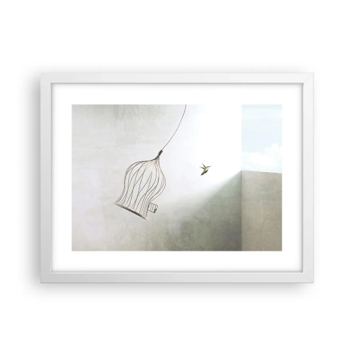 Poster în ramă albă - Eliberat - 40x30 cm