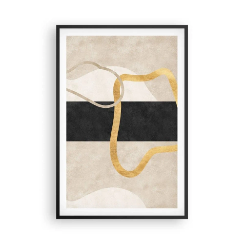 Poster în ramă neagră - Forme înbuclite - 61x91 cm