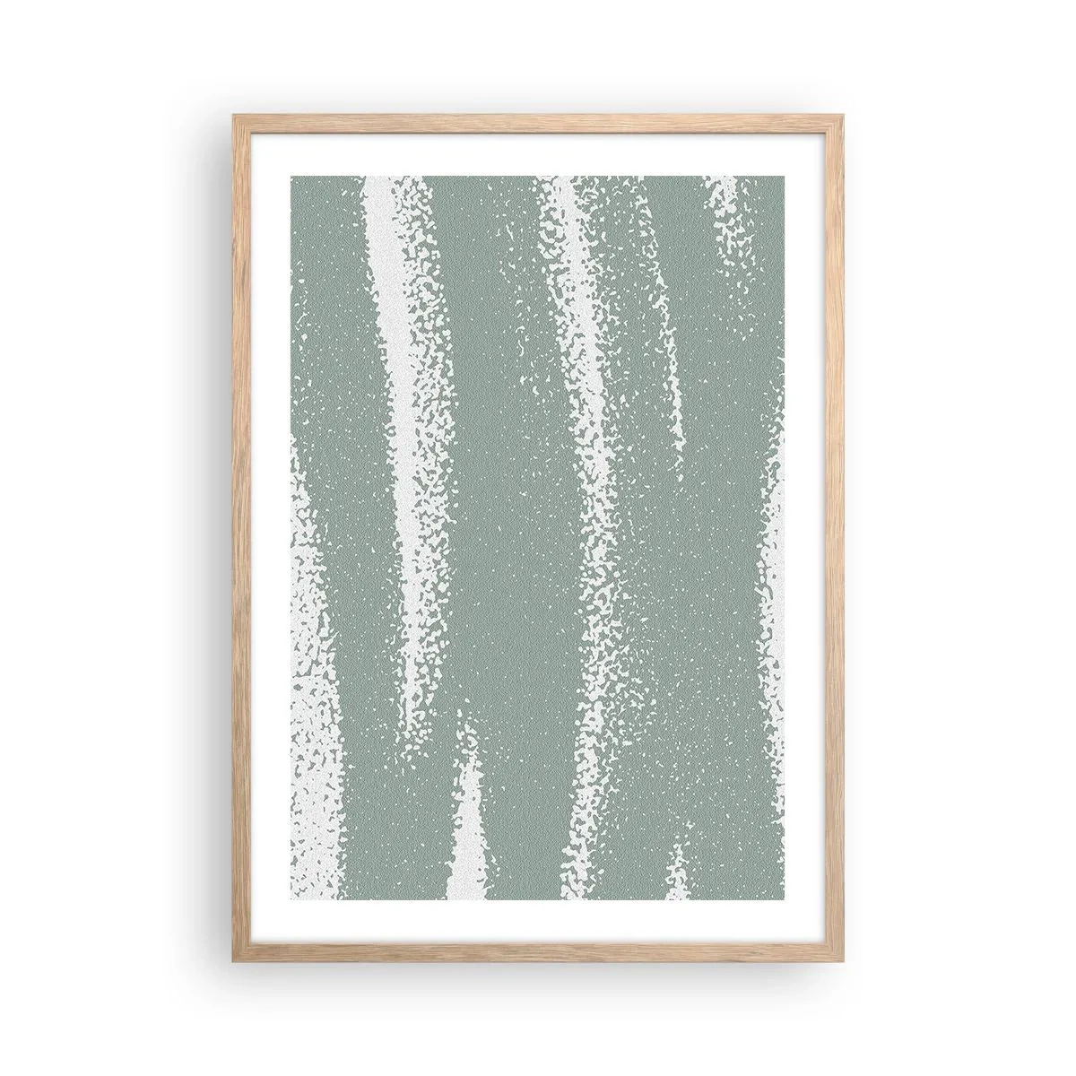 Poster în ramă de stejar deschis - Abstracție în stil de iarnă - 50x70 cm
