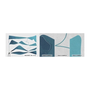 Mostră tapet Premium Sand - Abstracție: relație turcoaz - Minimalism, Elemente, Abstracția - 100x30 cm