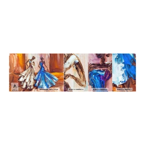 Mostră de Tapet Standard Eco - Duetul fermecător - Femeie, Rochie de mireasă, Modă - 100x30 cm