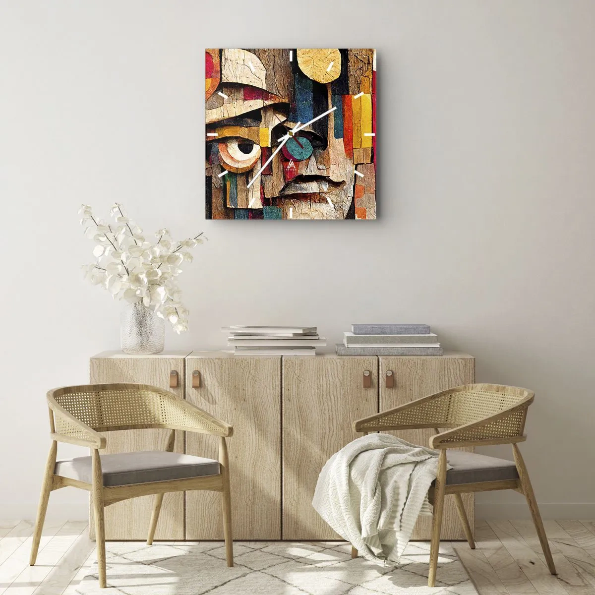 Ceas de perete - Ceas pe sticlă - Te văd... - 30x30 cm