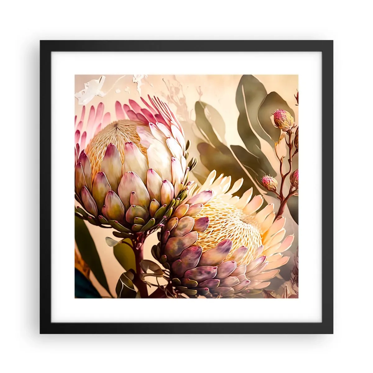 Poster în ramă neagră - Îmbrățișare cu tandrețe - 40x40 cm