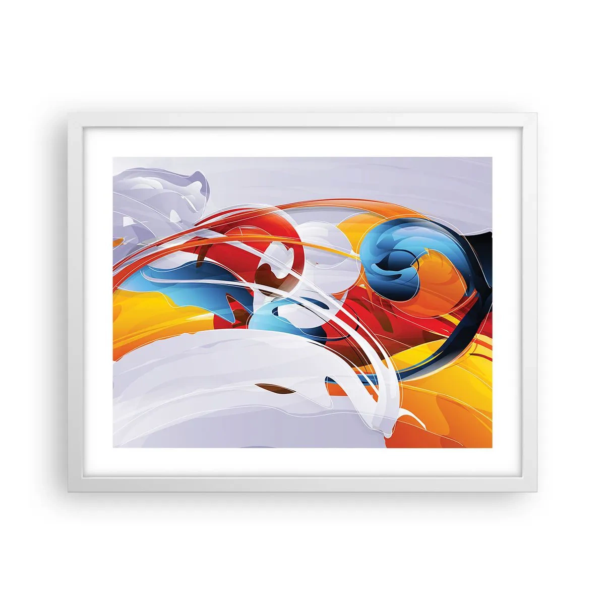 Poster în ramă albă - Dansul elementelor - 50x40 cm