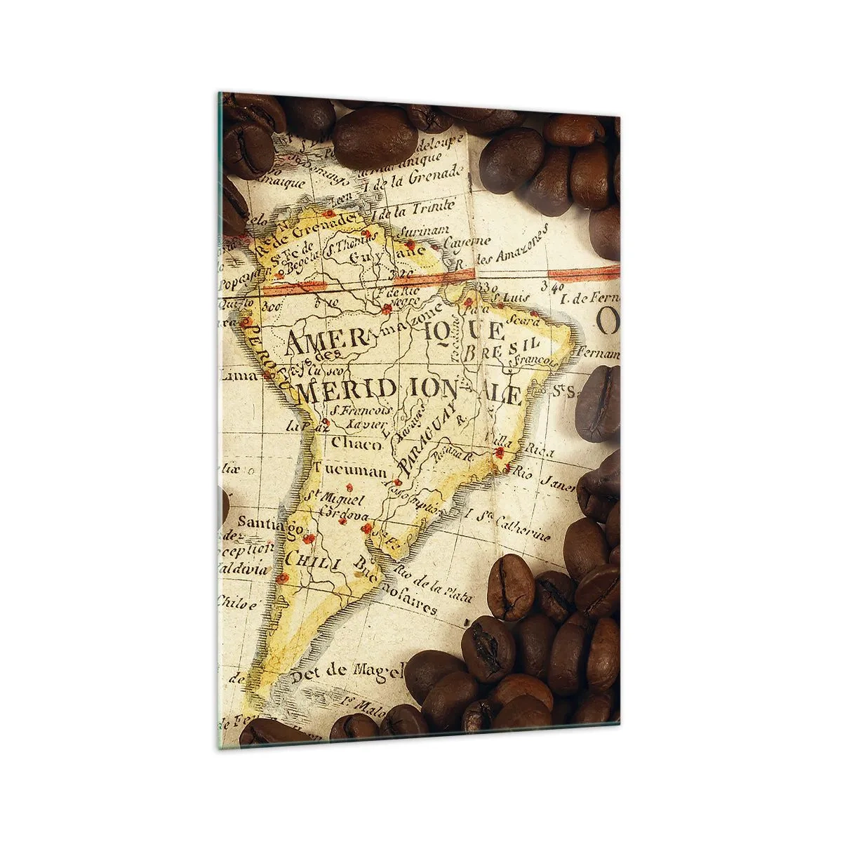 Tablou pe sticlă - De unde provine cea mai bună cafea? - 70x100 cm