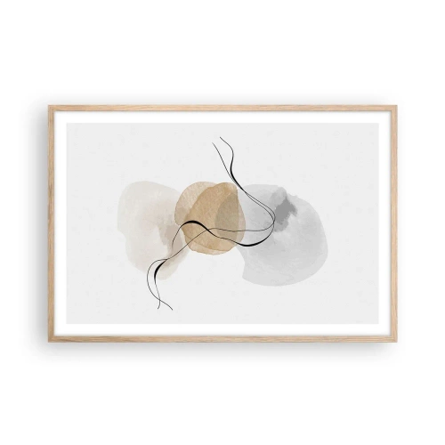 Poster în ramă de stejar deschis - Mărgele de aer - 91x61 cm