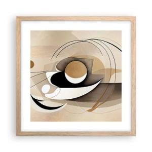 Poster în ramă de stejar deschis - Compoziție - nucleu - 40x40 cm