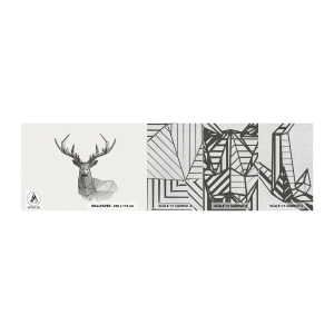 Mostră tapet Premium Canvas - Cerb în stil cubist - Abstracția, Cerb, Animale - 100x30 cm
