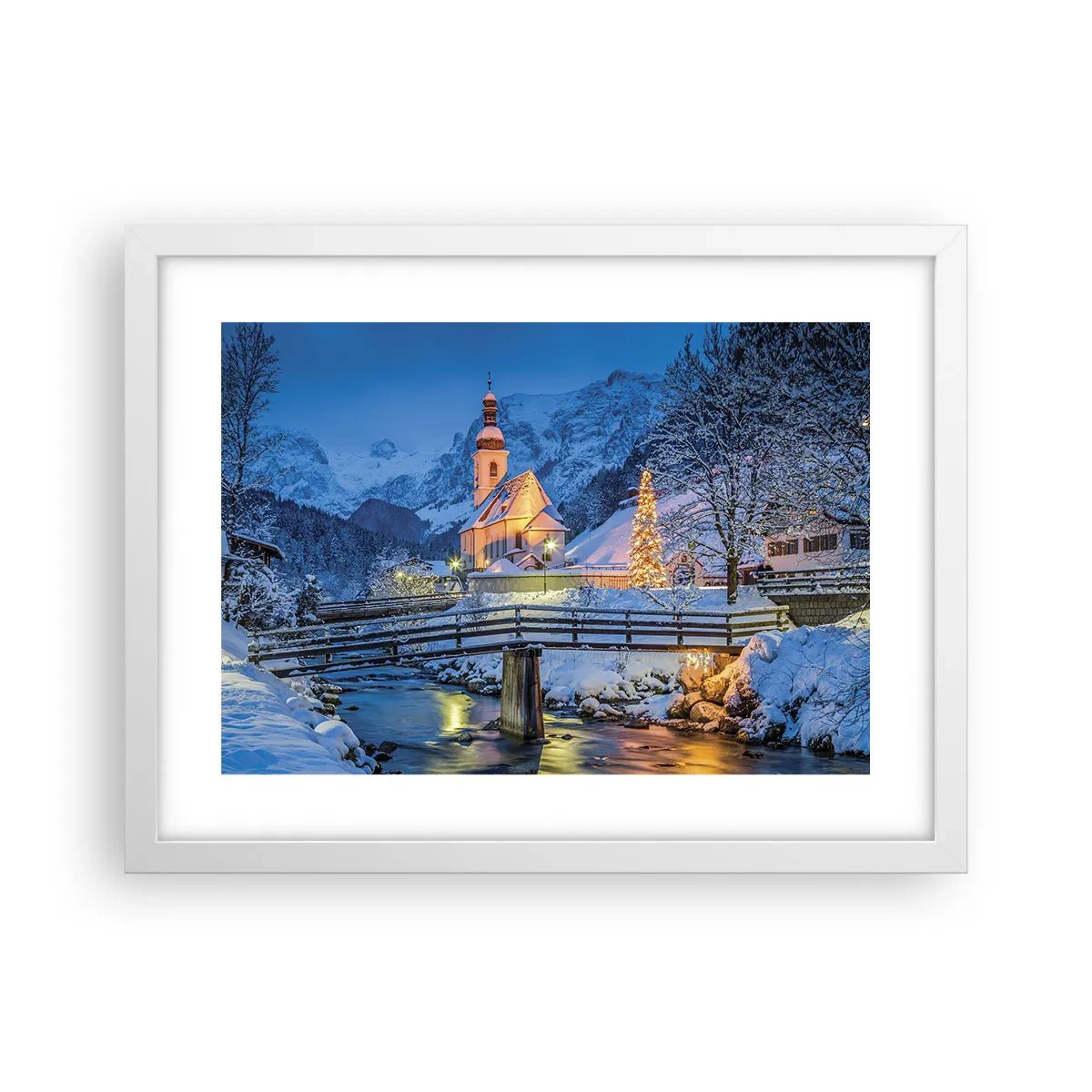 Poster în ramă albă - Spiritul Crăciunului - 40x30 cm