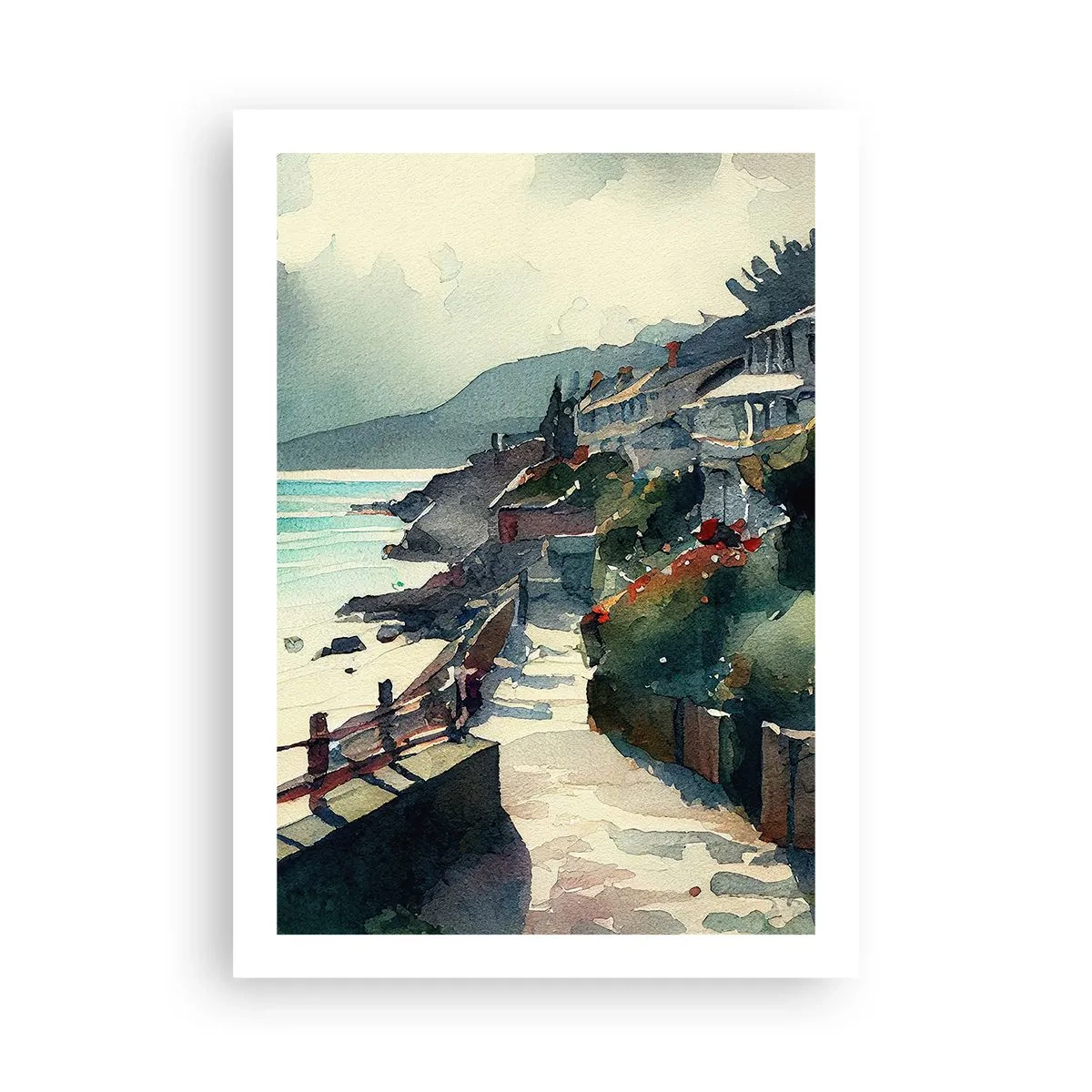 Poster - Orășel mediteraneean - 50x70 cm