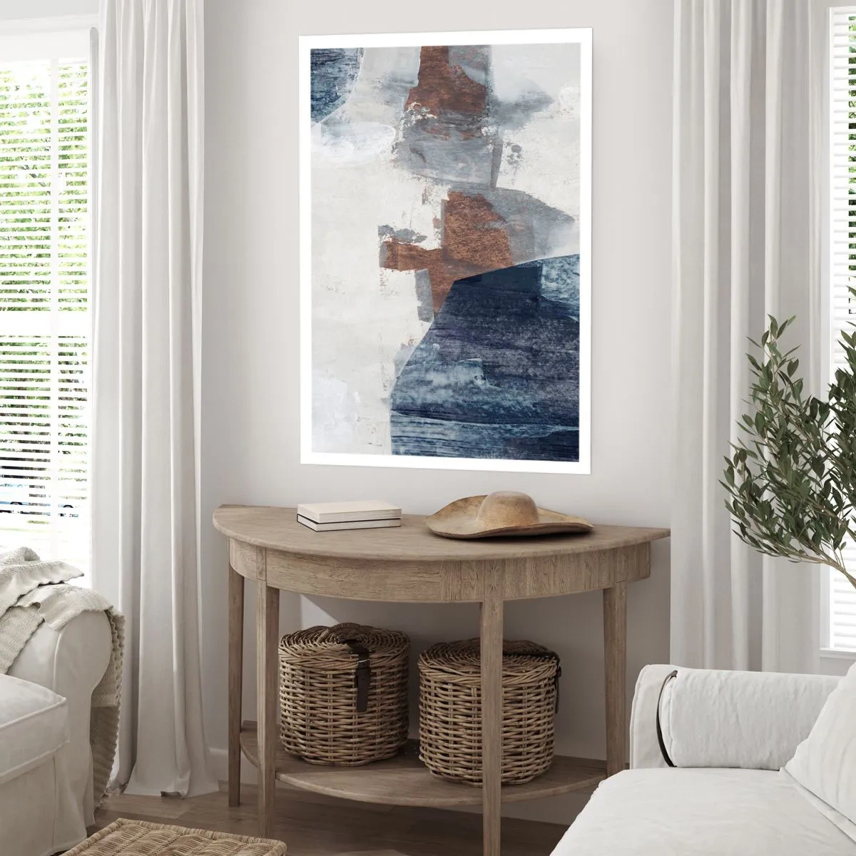 Poster - Forme albastre-maronii - 70x100 cm