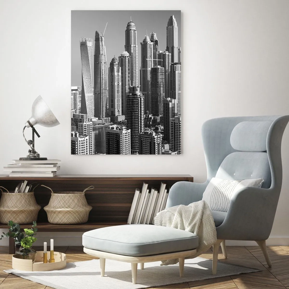 Tablou pe sticlă - Orașul de deasupra deșertului - 50x70 cm