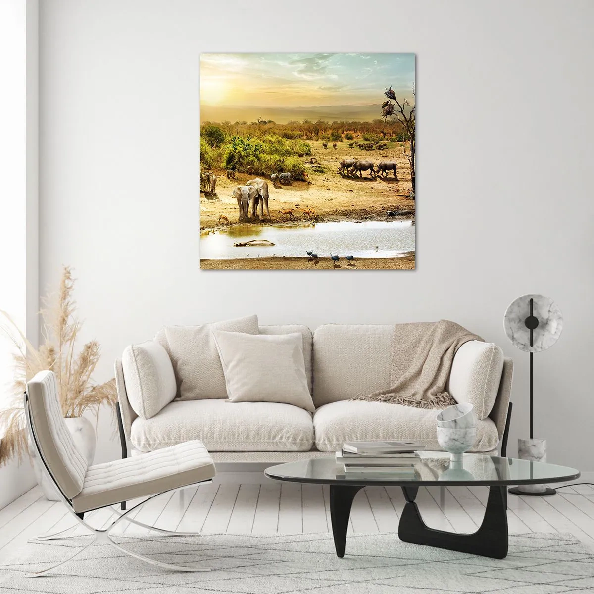 Tablou pe sticlă - "Și din Eden curgea un râu..." - 60x60 cm