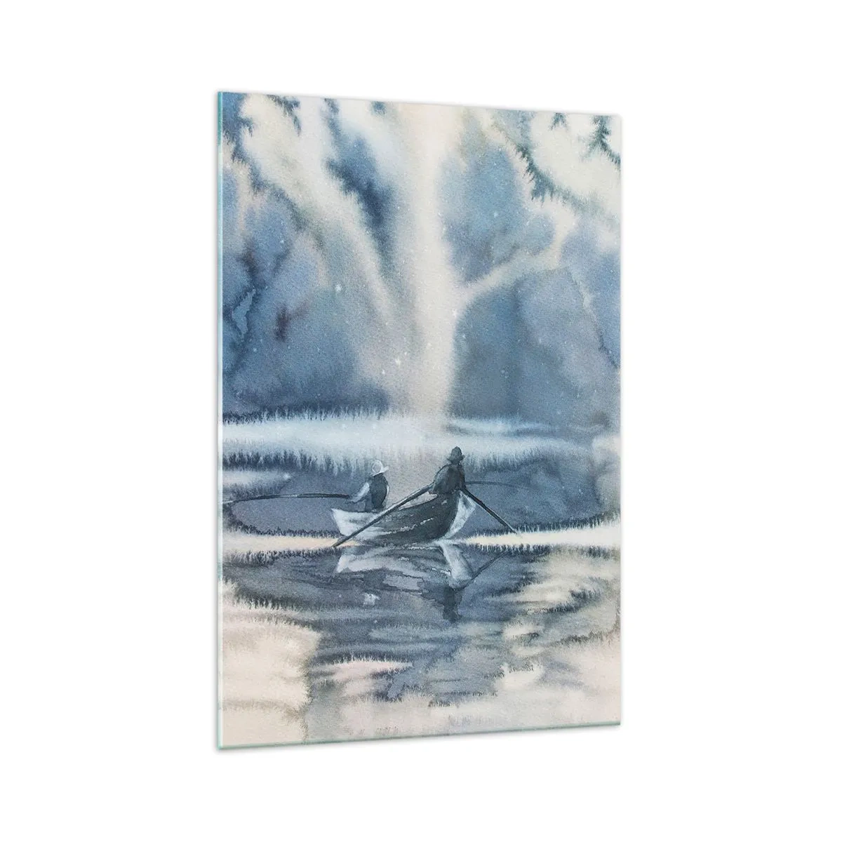 Tablou pe sticlă - Pescarii în paradisul lor - 70x100 cm