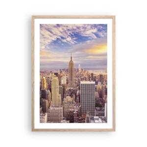 Poster în ramă de stejar deschis - Ajungeți la nori înșiși - 50x70 cm