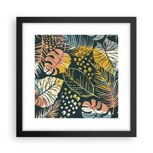 Poster în ramă neagră - Fantezie cu frunze - 30x30 cm