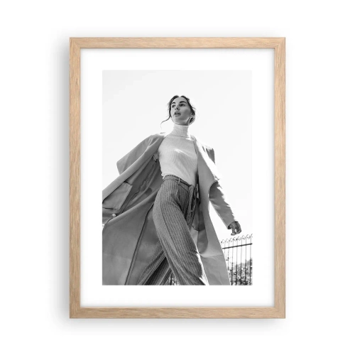 Poster în ramă de stejar deschis - Vii cu mine? - 30x40 cm