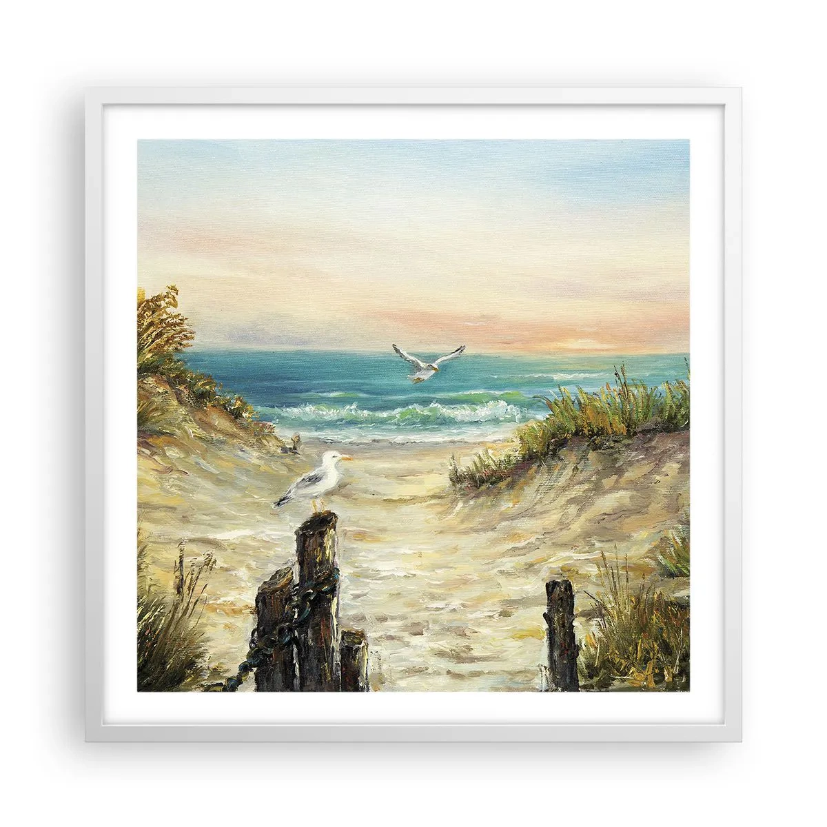 Poster în ramă albă - Retragere fără vânt - 60x60 cm