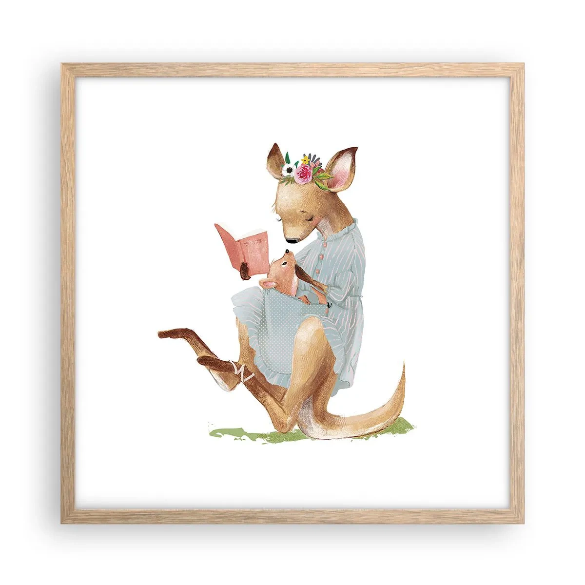 Poster în ramă de stejar deschis - Citește-mi, mamă - 50x50 cm