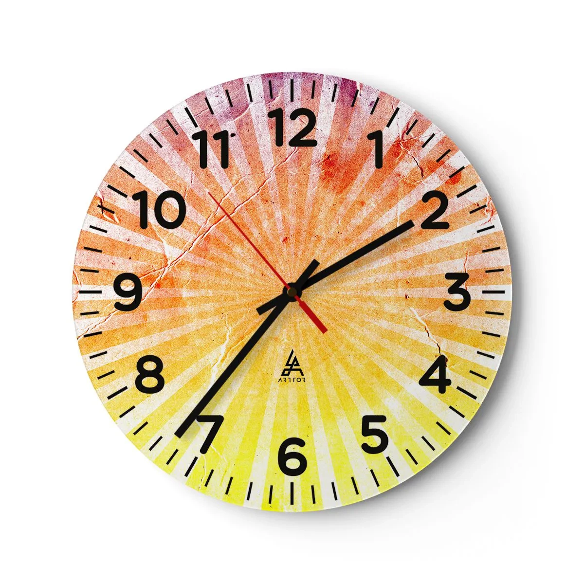 Ceas de perete - Ceas pe sticlă - Răsărituri și apusuri de soare - 40x40 cm