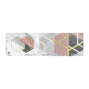 Mostră tapet Premium Canvas - Compoziția lanțului - Abstracția, Bucată, Hexagon - 100x30 cm