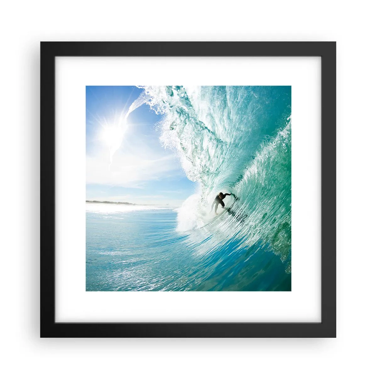 Poster în ramă neagră - Întotdeauna pe val - 30x30 cm