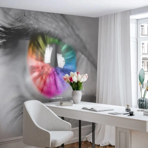 Tapet Premium Canvas - Priviți lumea în culori - Abstracția, Ochi colorat, 3D - 100x70 cm