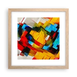 Poster în ramă de stejar deschis - Sandviș multicolor - 30x30 cm