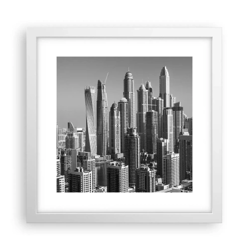 Poster în ramă albă - Orașul de deasupra deșertului - 30x30 cm