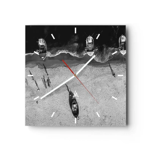 Ceas de perete - Ceas pe sticlă - Tot pe țărm... - 30x30 cm